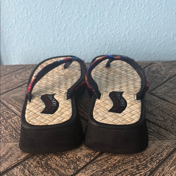 Vintage Skechers Jeweled Flip Flops. Raffia Woven Insole | Y2K Boho Sandals - Picture 6 of 12